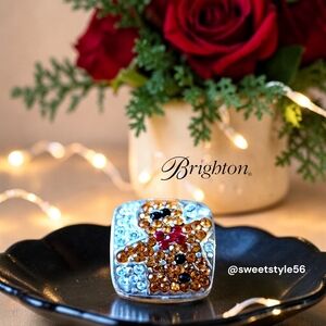 BRIGHTON "Blingy Gingerbread" Crystal Slider Charm Sweet And Joyful!
